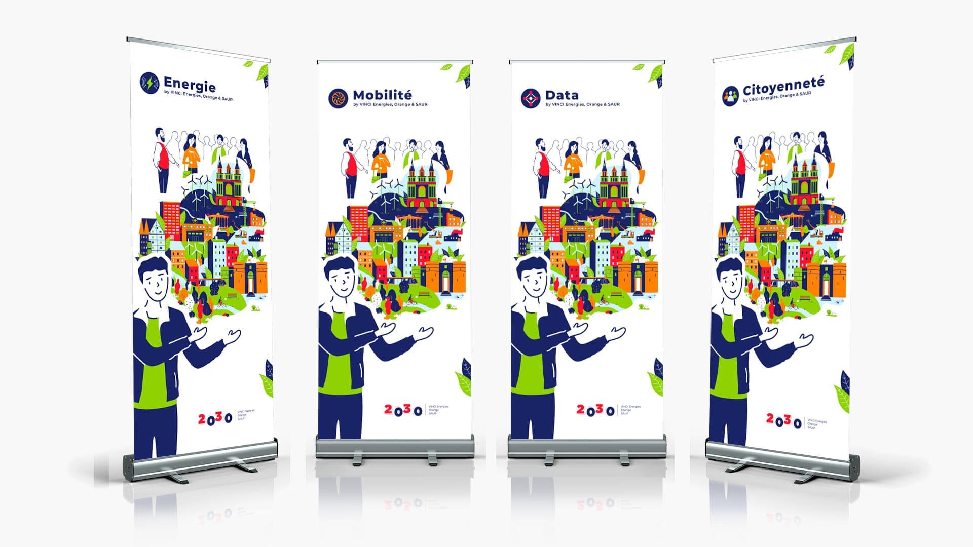 Roll-up pour le projet Angers 2030 by Vinci Orange et la Saur