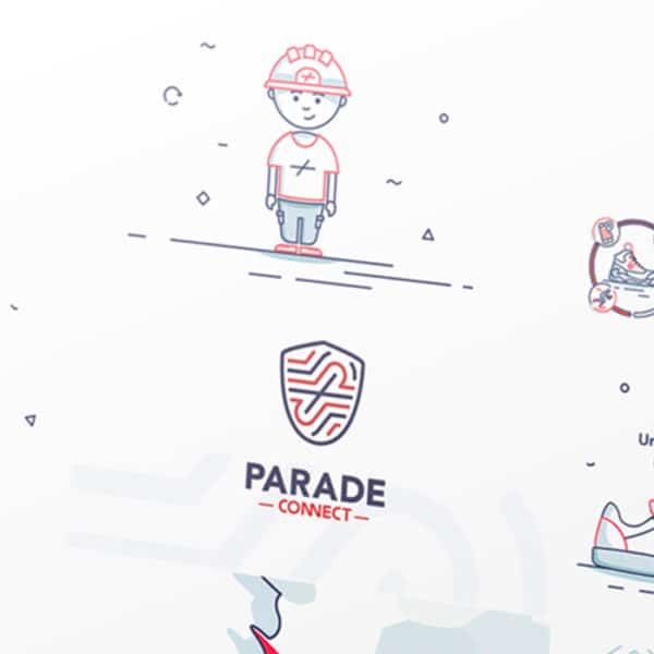 Illustrations du motion design Parade Connect