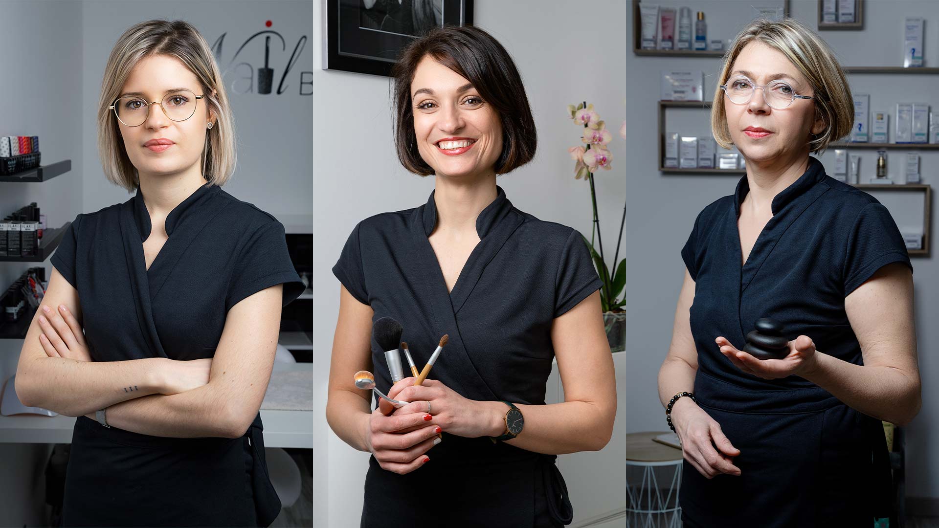 Photo d'équipe, shooting pour l'institut Douceur