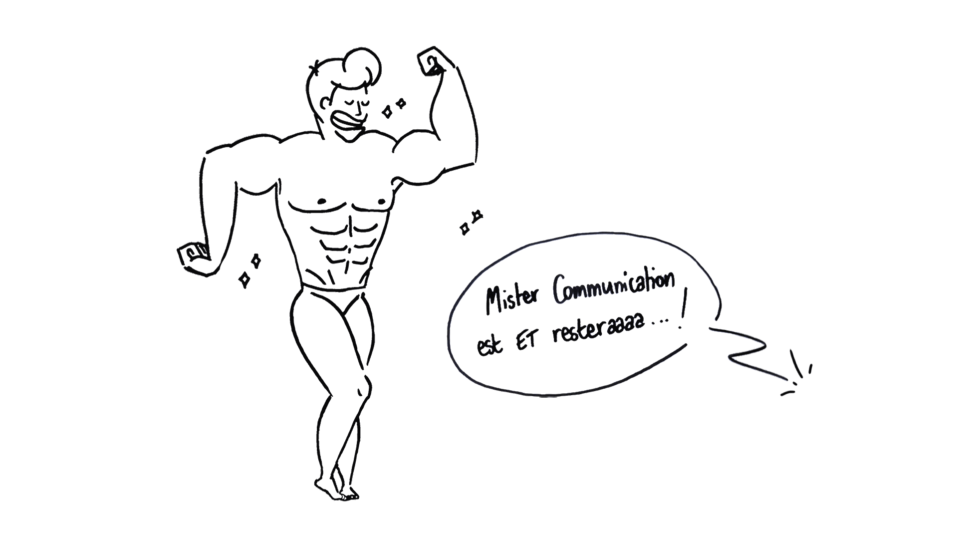 Dessin bodybuilder mister communication