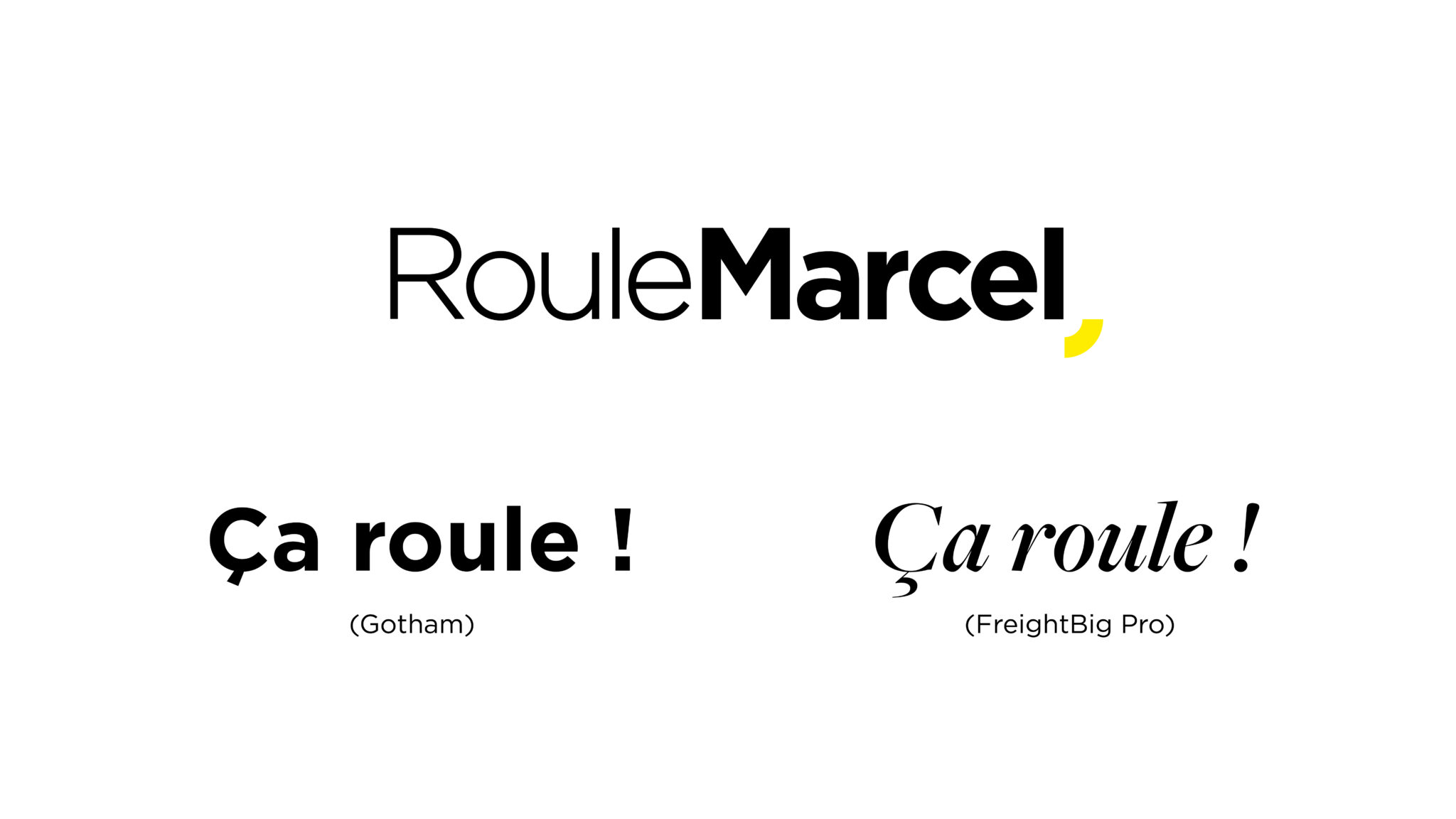 Visuel qui montre quelles polices sont utilisées chez RouleMarcel