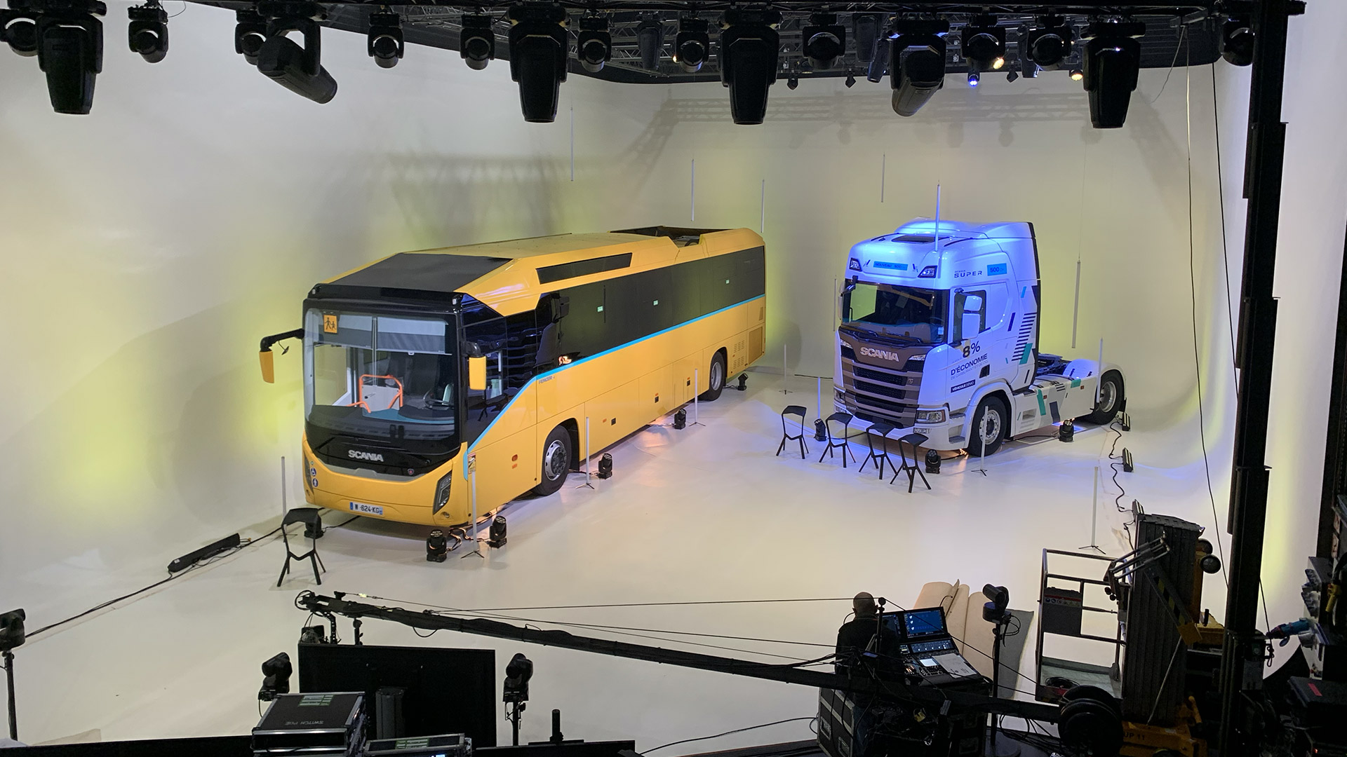 Visuel des camions présents à la convention Scania France