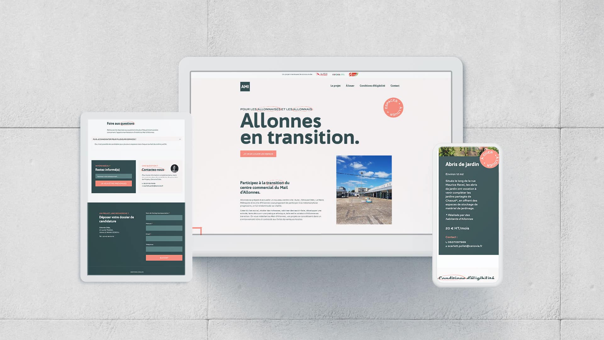 Mockup du site internet de la ville d'Allonnes