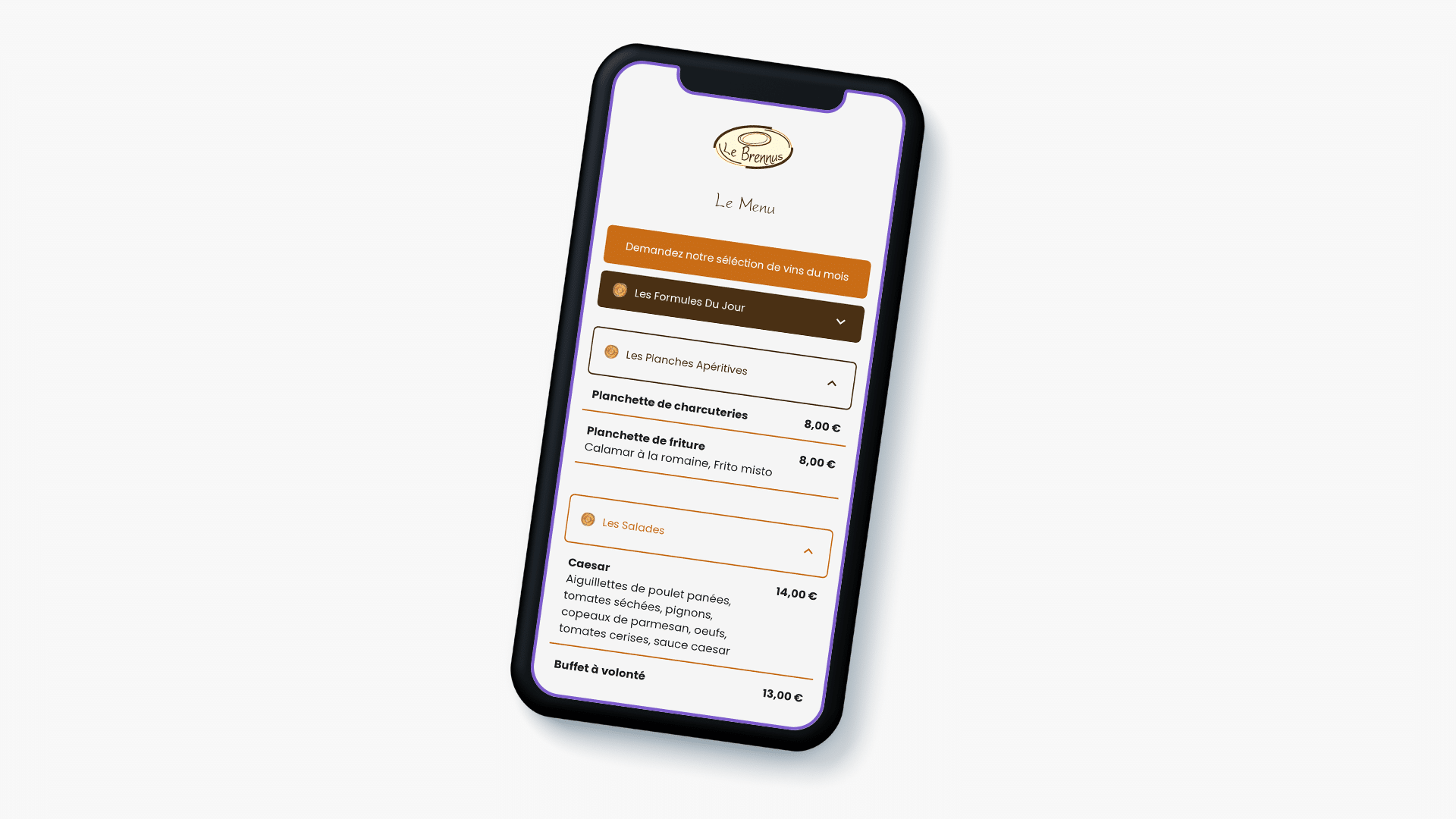 Exemple avec le site du restaurant Le Brennus