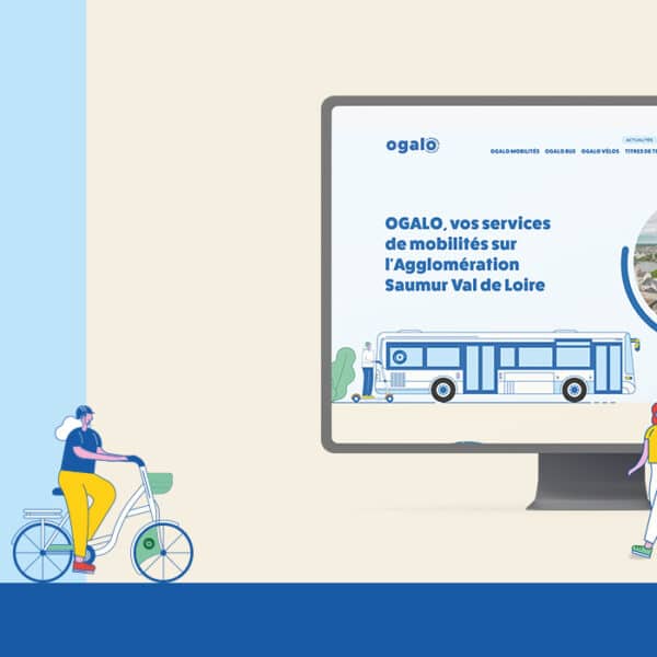 Mise en scène du nouveau site internet d'Ogalo Mobilités, le réseau de transports et mobilités de la ville de Saumur.