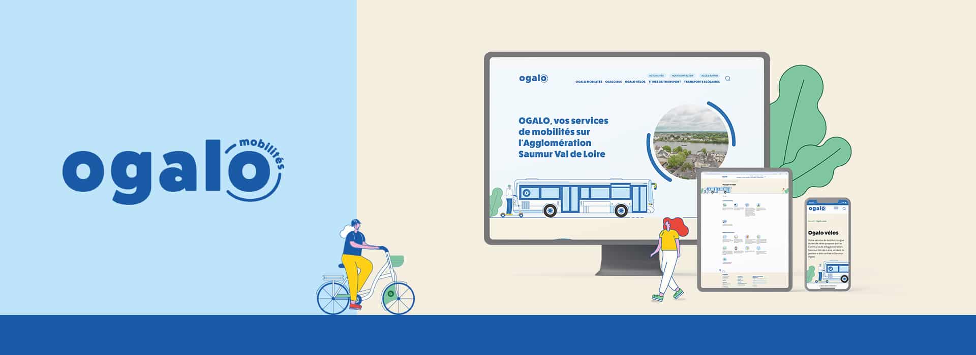 Mise en scène du nouveau site internet d'Ogalo Mobilités, le réseau de transports et mobilités de la ville de Saumur.